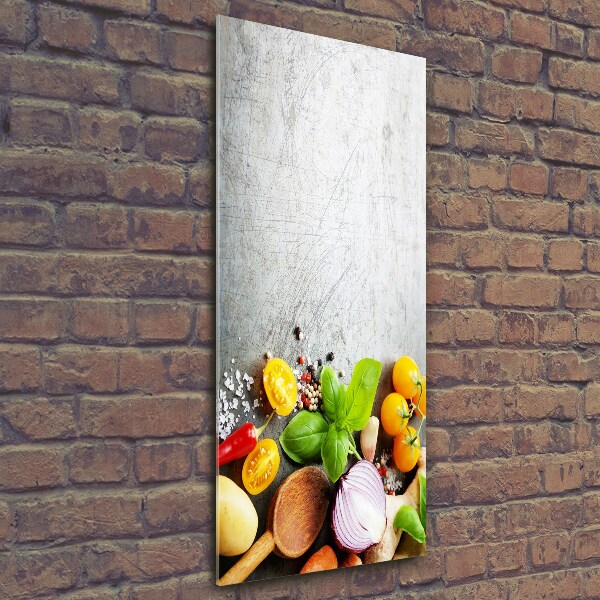 Wall art on glass Vegetables