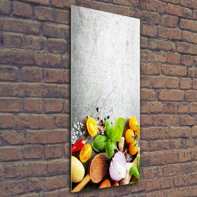 Wall art on glass Vegetables