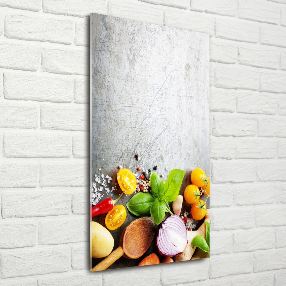 Wall art on glass Vegetables