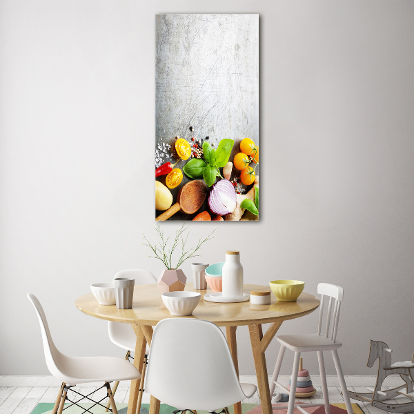 Wall art on glass Vegetables