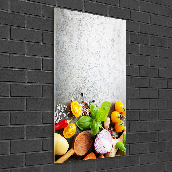 Wall art on glass Vegetables