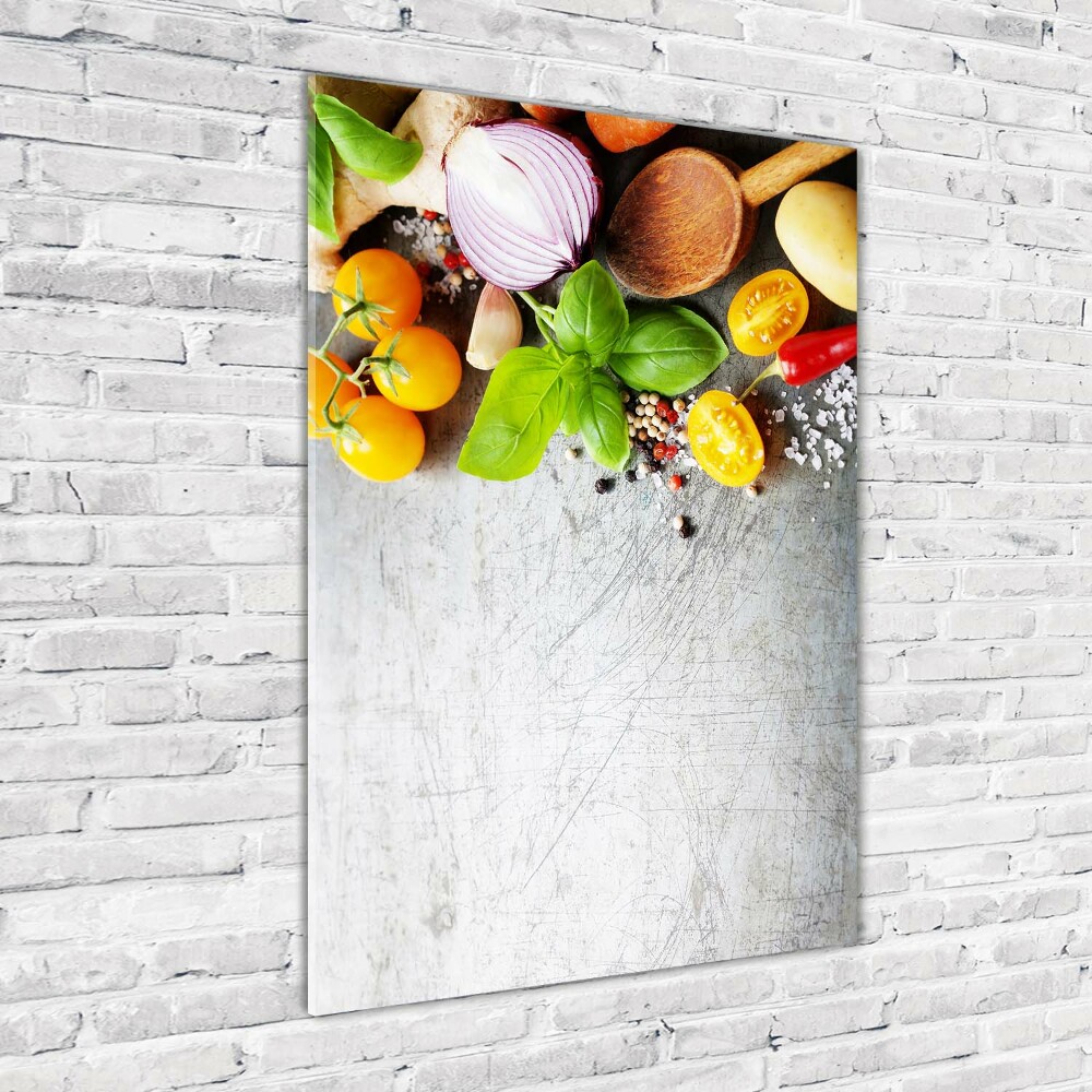 Wall art on glass Vegetables