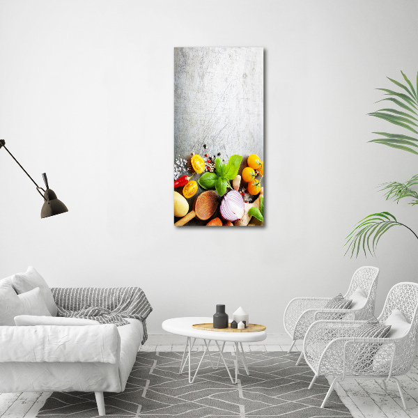 Wall art on glass Vegetables