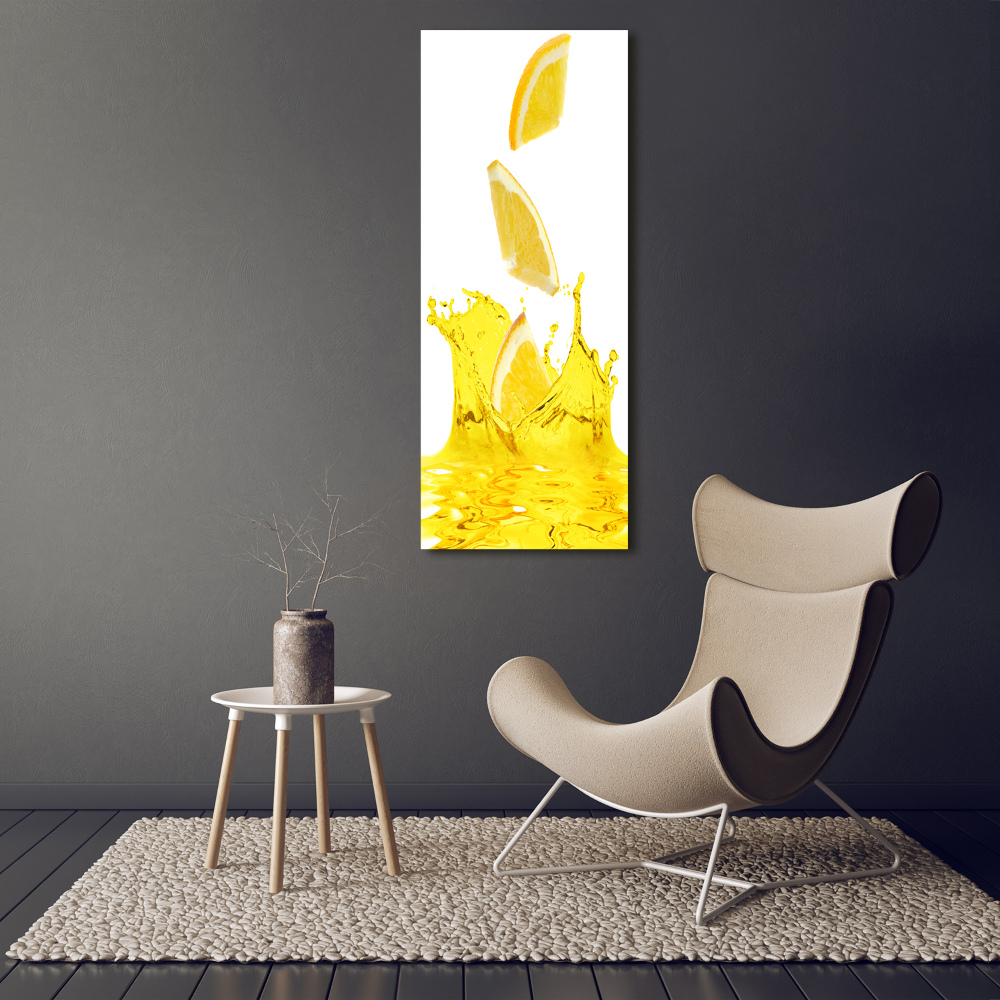 Glass wall art Lemon juice