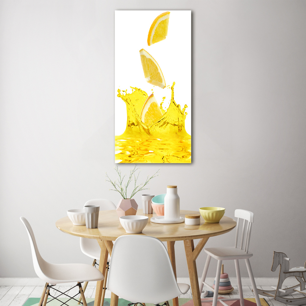 Glass wall art Lemon juice