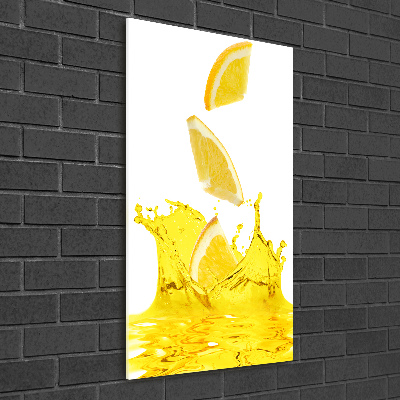 Glass wall art Lemon juice