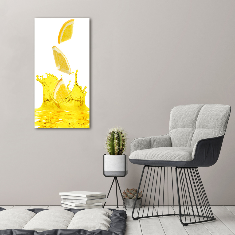 Glass wall art Lemon juice