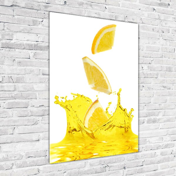 Glass wall art Lemon juice