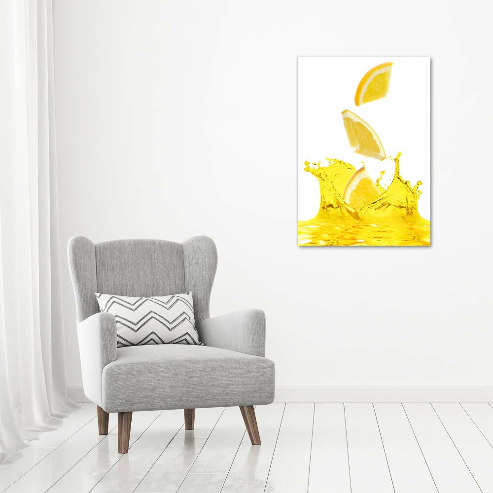 Glass wall art Lemon juice