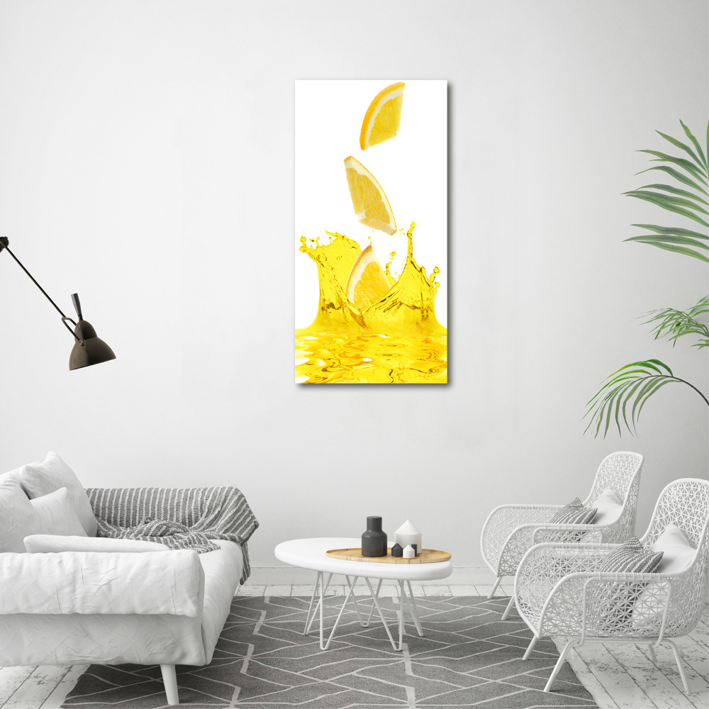 Glass wall art Lemon juice