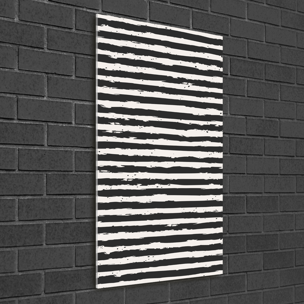 Glass picture wall art Black and white stripes