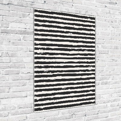 Glass picture wall art Black and white stripes