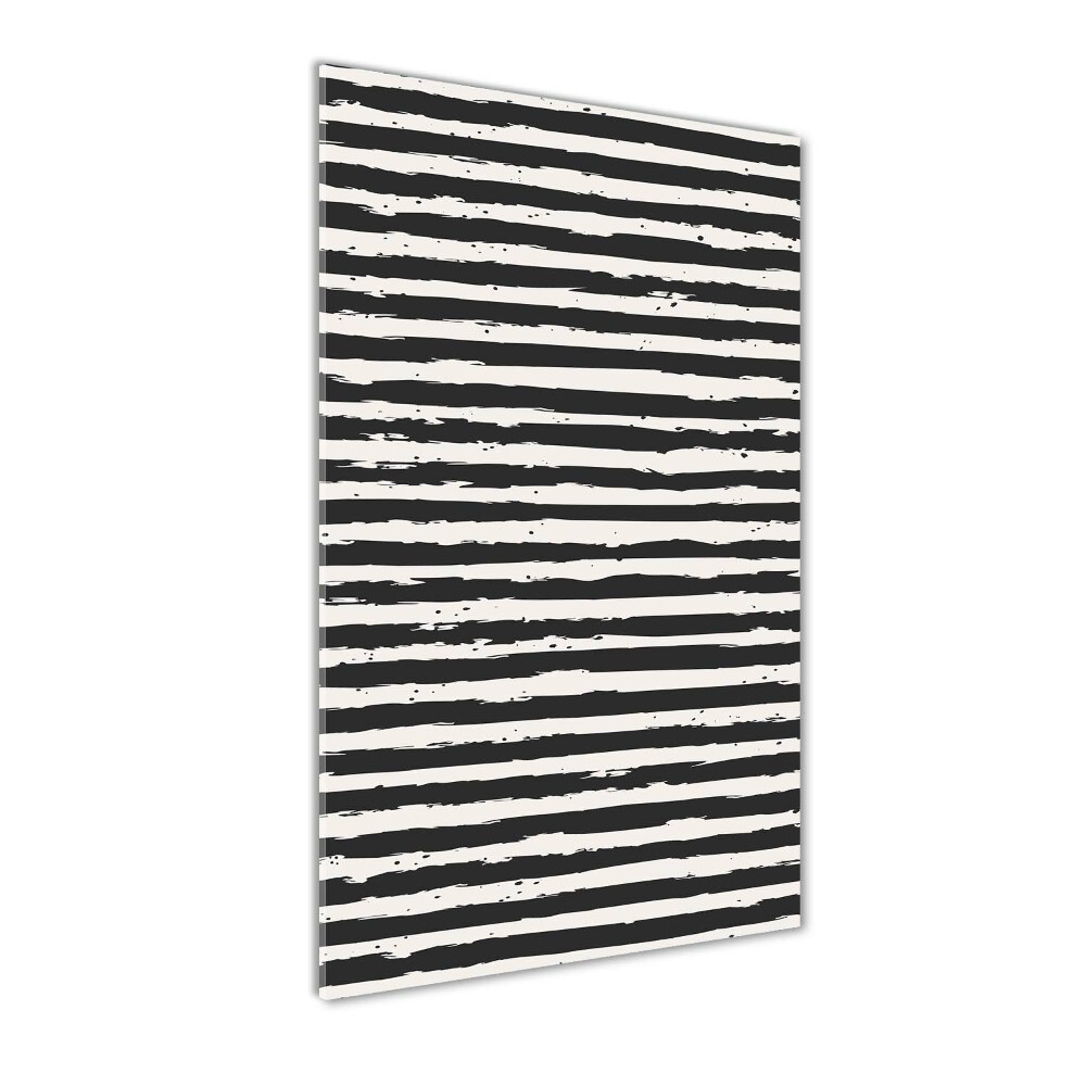 Glass picture wall art Black and white stripes