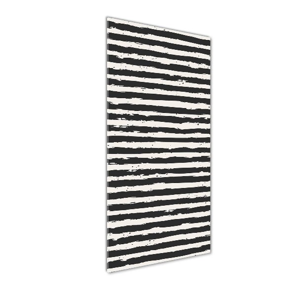 Glass picture wall art Black and white stripes