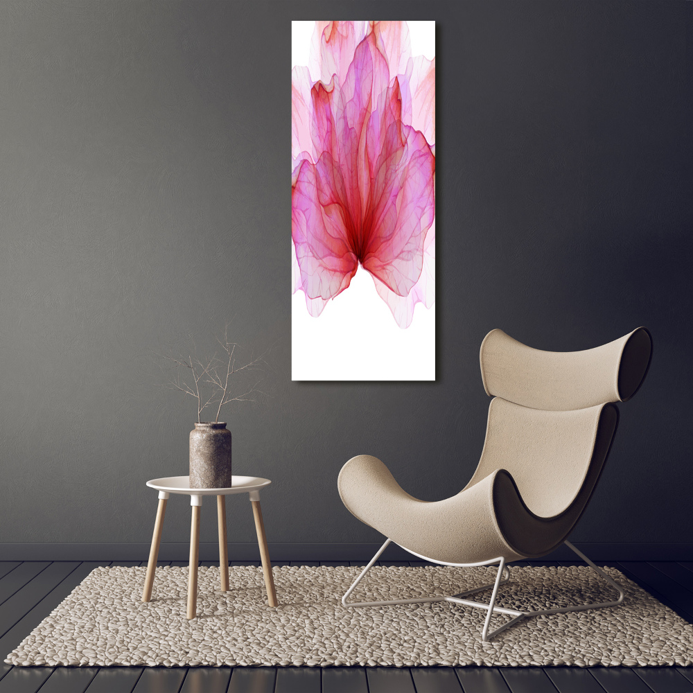 Wall art on glass Pink flower