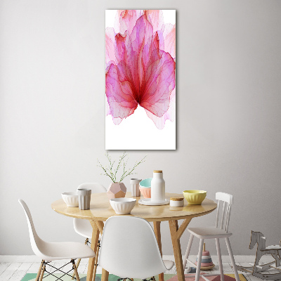 Wall art on glass Pink flower