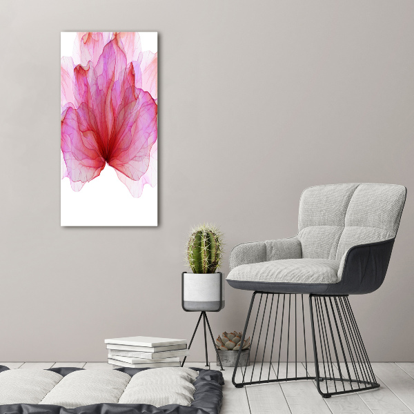 Wall art on glass Pink flower