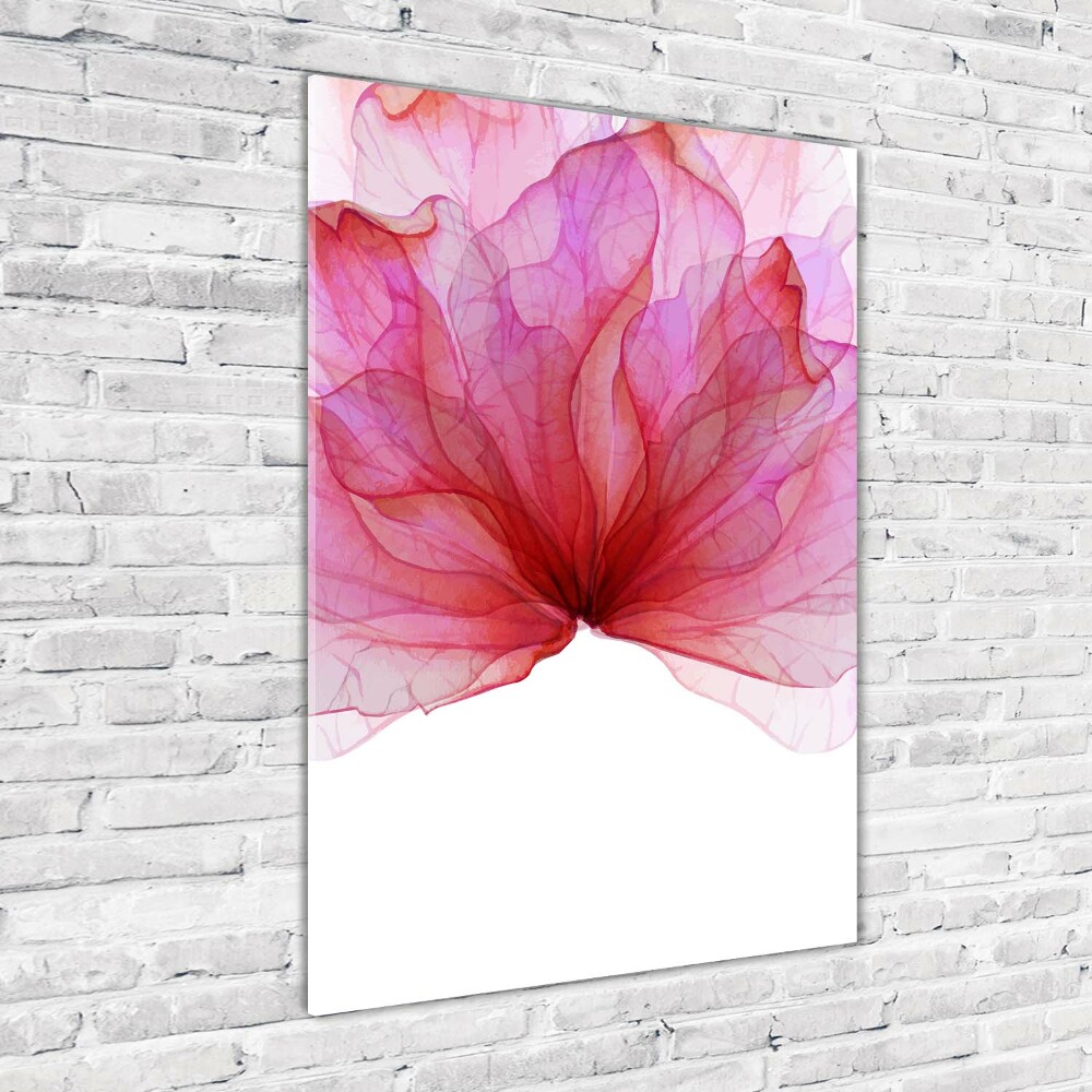 Wall art on glass Pink flower