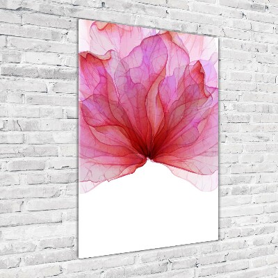 Wall art on glass Pink flower