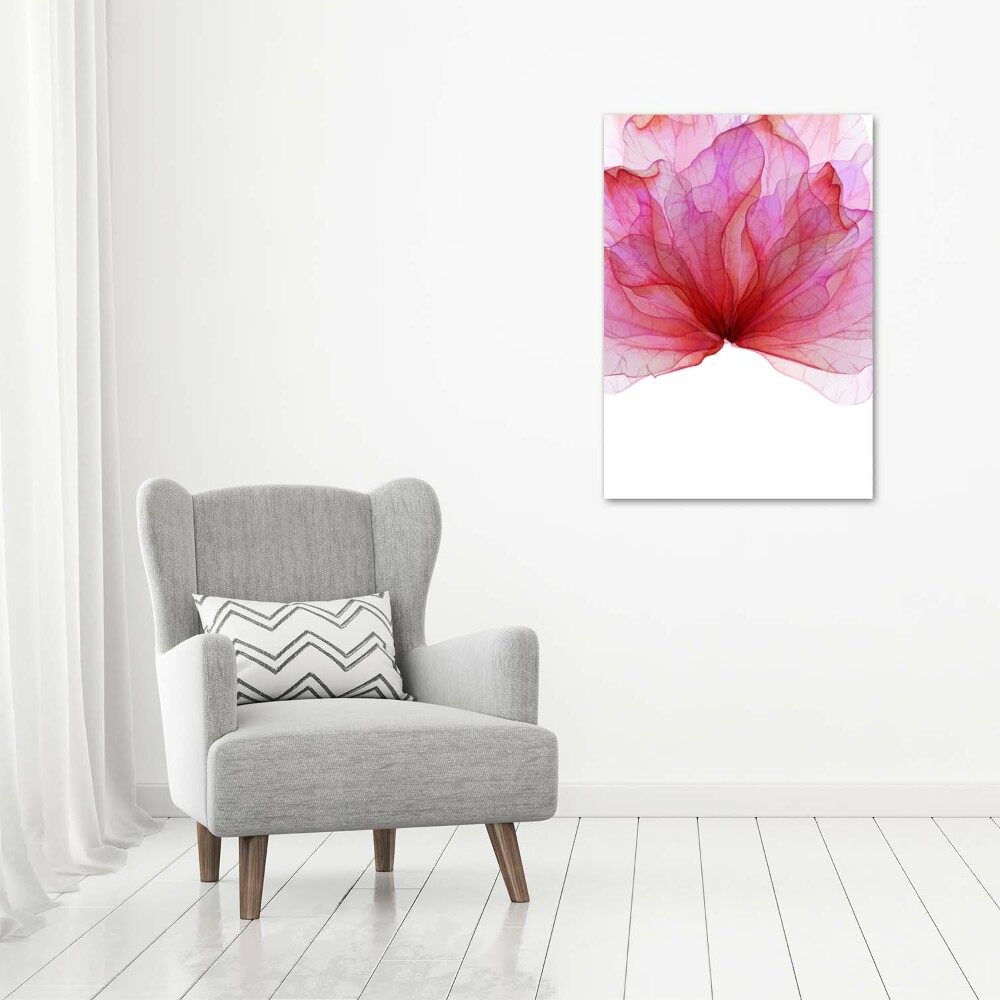 Wall art on glass Pink flower