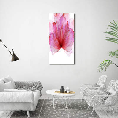 Wall art on glass Pink flower