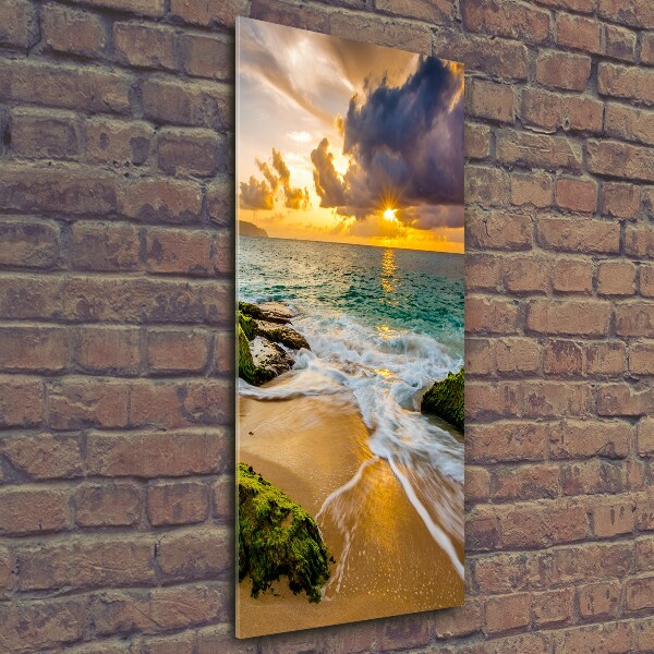 Glass wall art Sunset sea