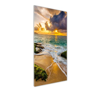 Glass wall art Sunset sea