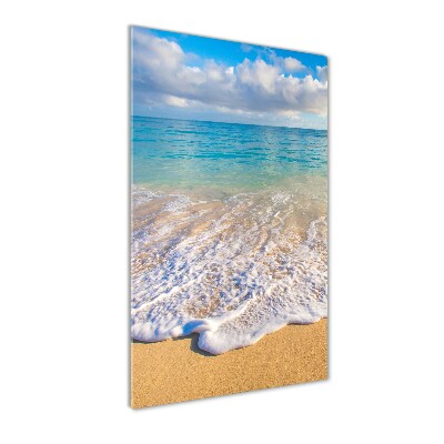 Glass wall art Tropical beach