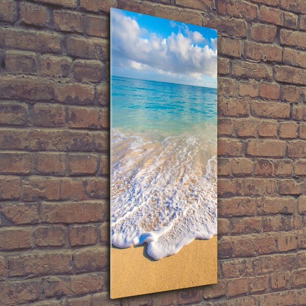 Glass wall art Tropical beach