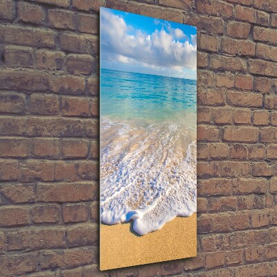 Glass wall art Tropical beach