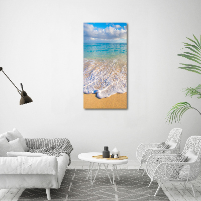 Glass wall art Tropical beach