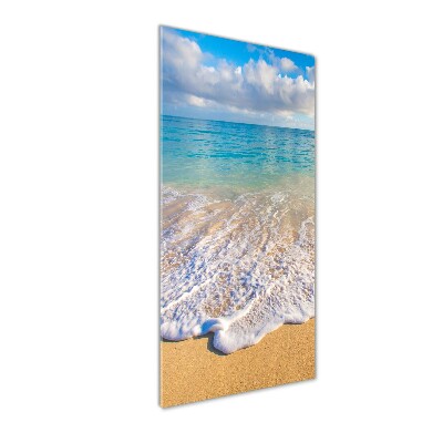 Glass wall art Tropical beach