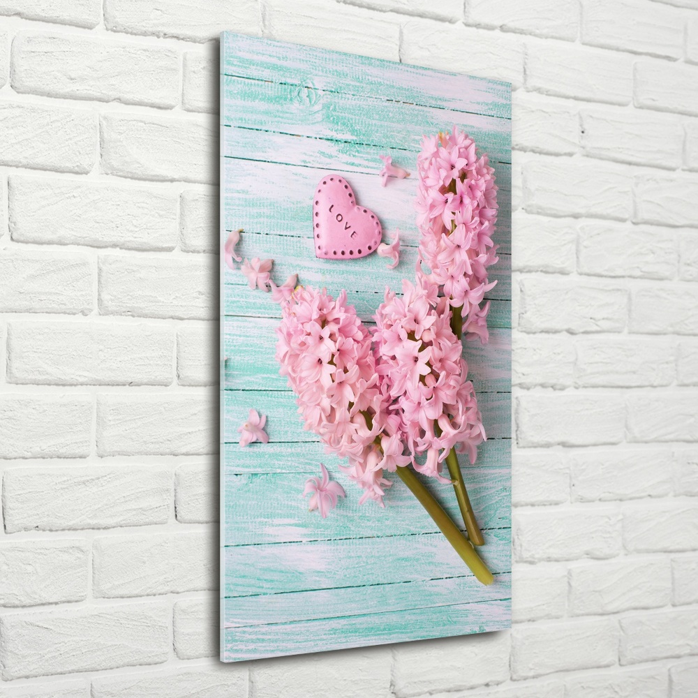 Wall art on glass Lilac flowers