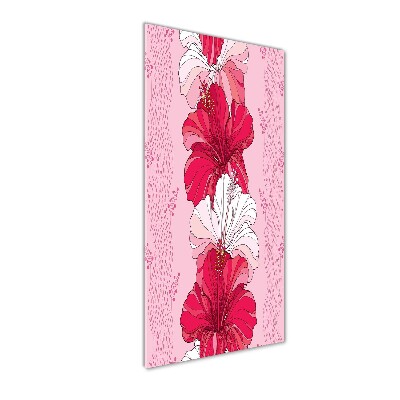 Wall art on glass Hibiscus