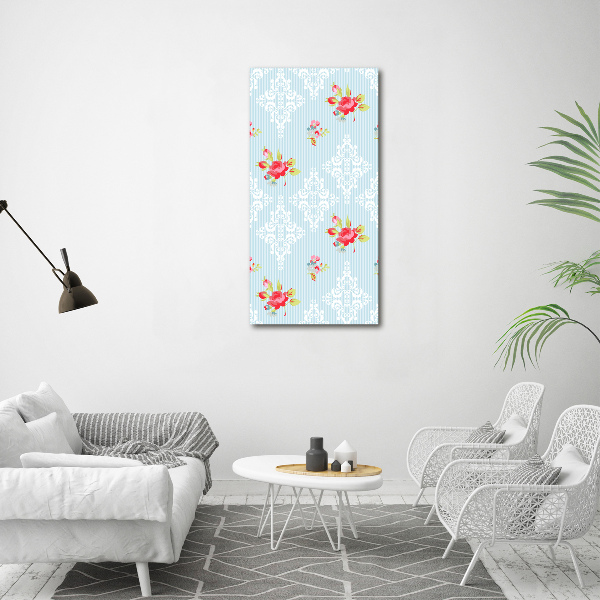 Wall art on glass Roses