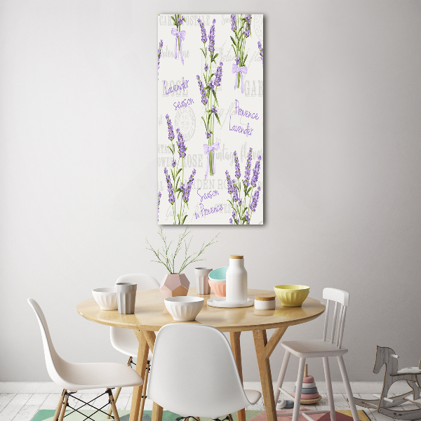 Wall art on glass Lavender