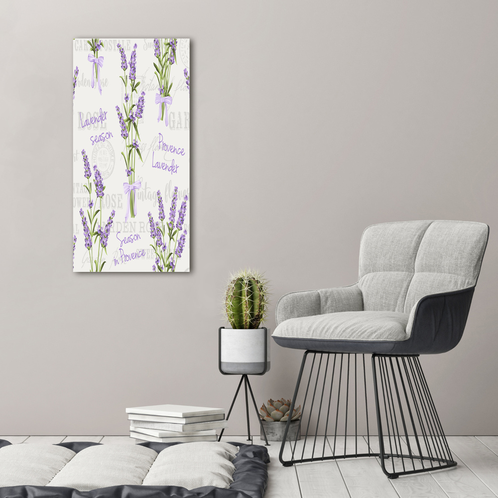 Wall art on glass Lavender