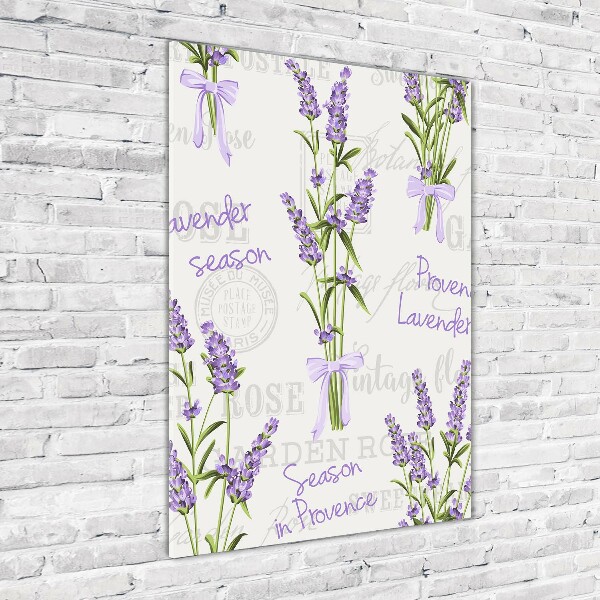 Wall art on glass Lavender