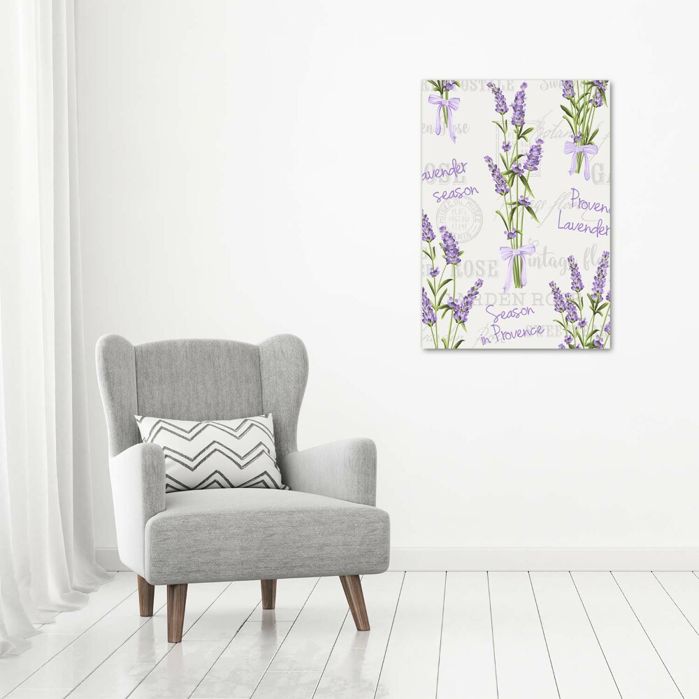 Wall art on glass Lavender