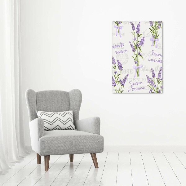 Wall art on glass Lavender