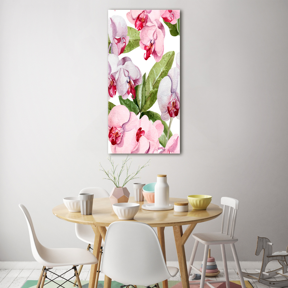 Wall art on glass Orchid