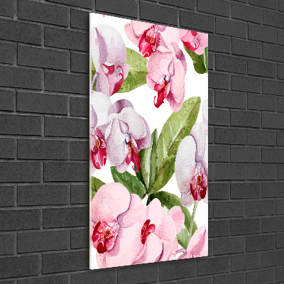 Wall art on glass Orchid