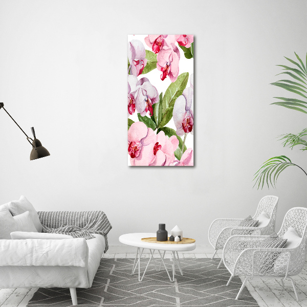 Wall art on glass Orchid