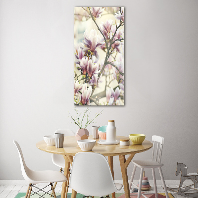 Wall art on glass Magnolia