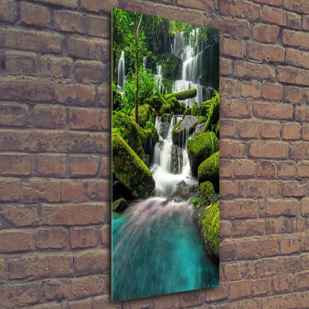 Print on a a glass Waterfall in the jungle