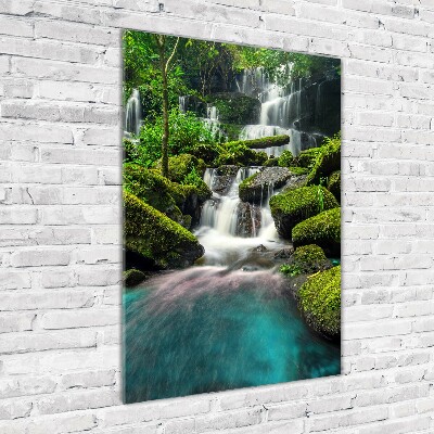 Print on a a glass Waterfall in the jungle