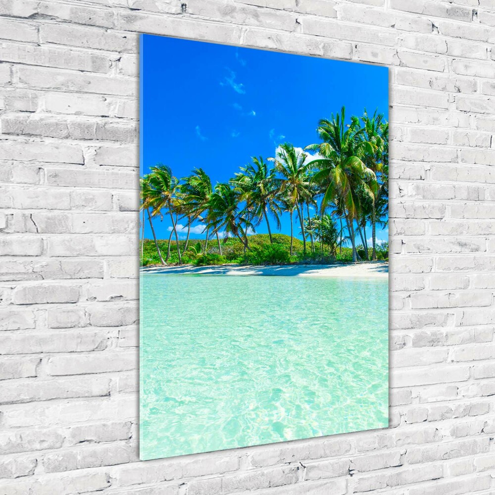 Glass art picture Tropical beach