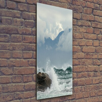 Glass art picture Rough sea