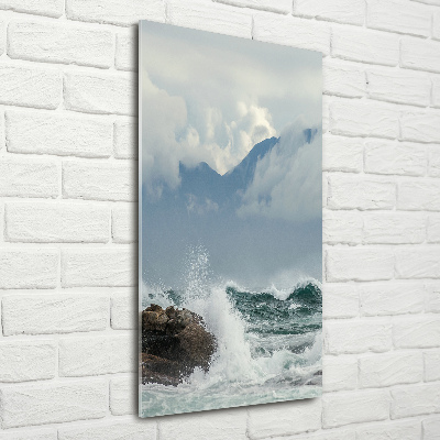 Glass art picture Rough sea