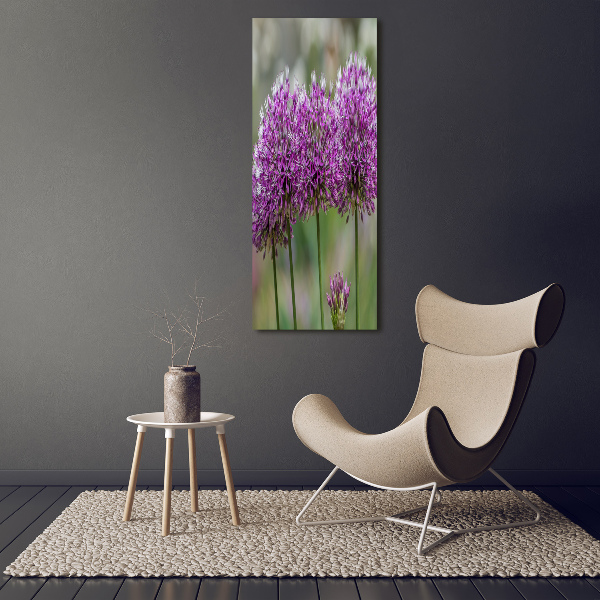 Glass wall art Garlic flowers